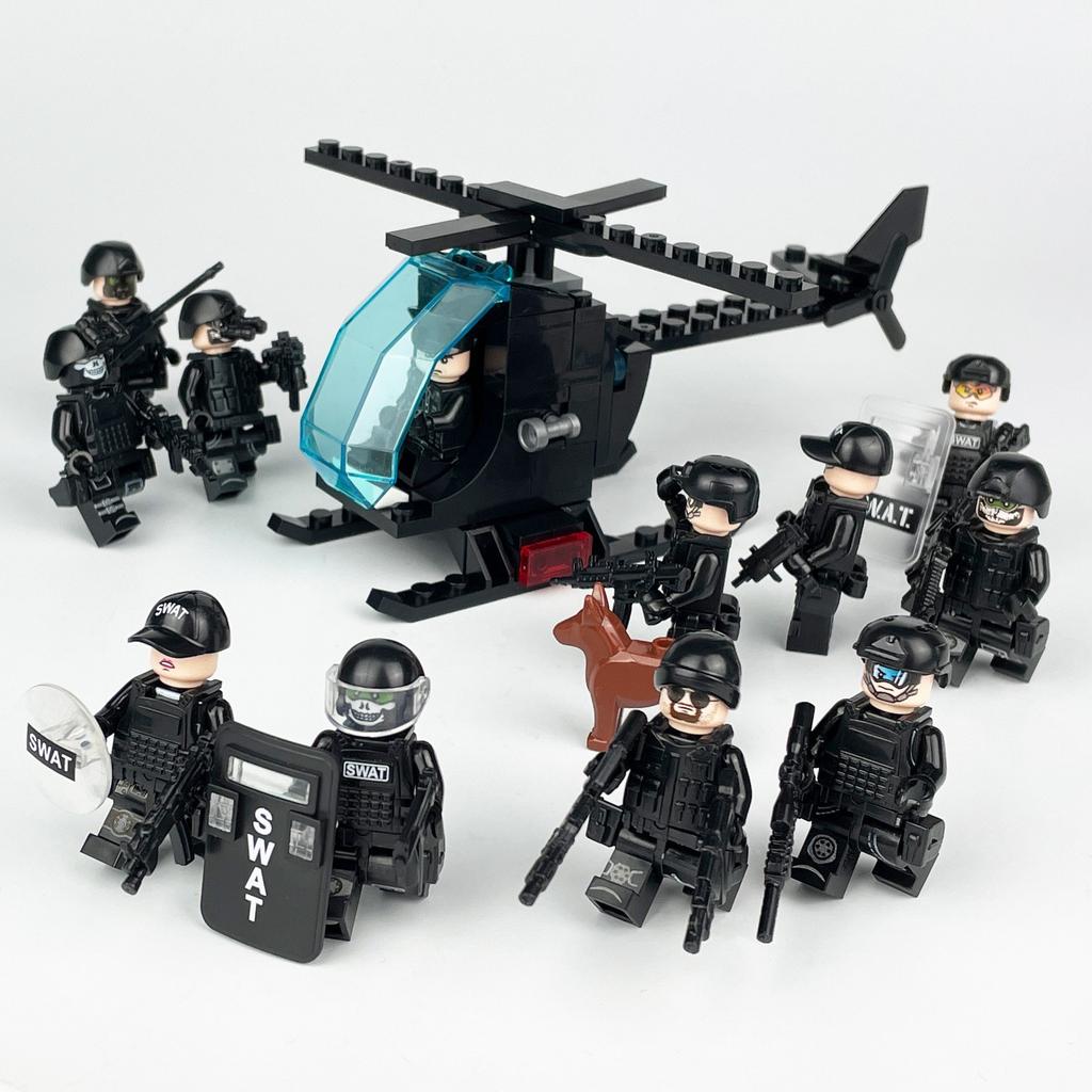 X004 X005 X007 Helicopter Building Block Aircraft Small Particles Spliced Military Toy Bags