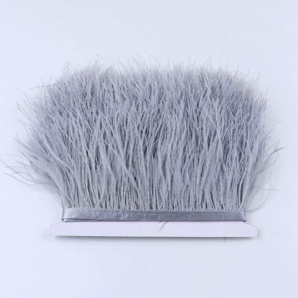 Feather1 Meter Ribbon Tassel Natural Ostrich Feathers 8-10cm Wide Fluffy Texture Ostrich Feathers Trim Sewing Decoration Apparel Fabric