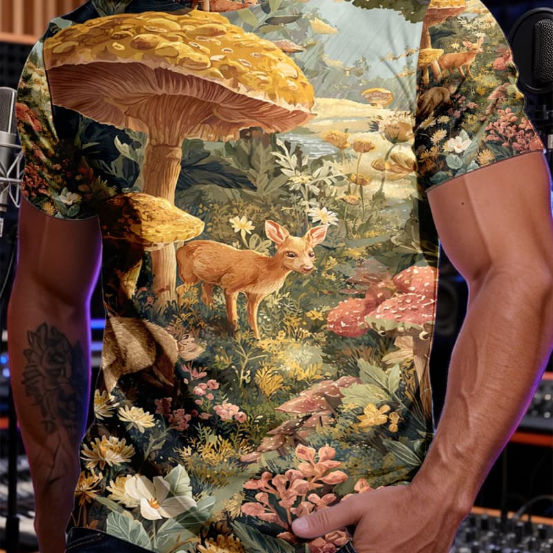 

Men s Fashion 3D Printed Men s T-Shirt Round Neck Short Sleeve Trendy Street Wear XL