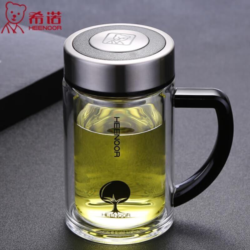 Heenoor Double-Layer Glass Tea Mug with Handle