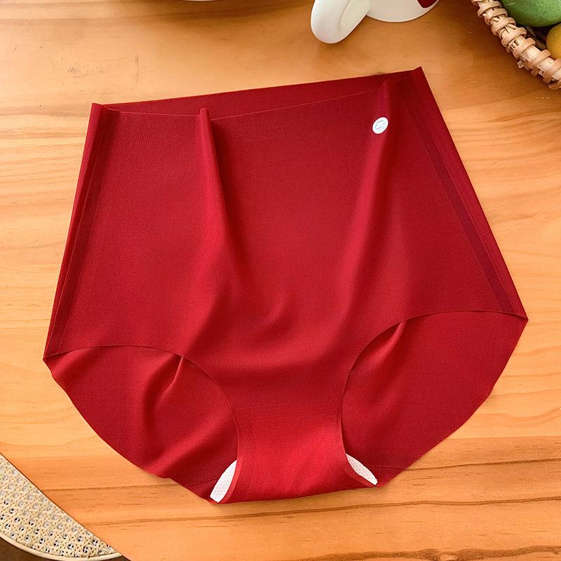 Girl Summer Ultra Thin Abdominal Lift Hip Without Trace High Waist Naked Sense Ice Silk Breathable Quick Dry Briefs