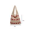 2026 New Handmade Woolen Knitted Bag for Women Summer Love Heart Underarm Shoulder Bag Chic Casual Tote 1pc