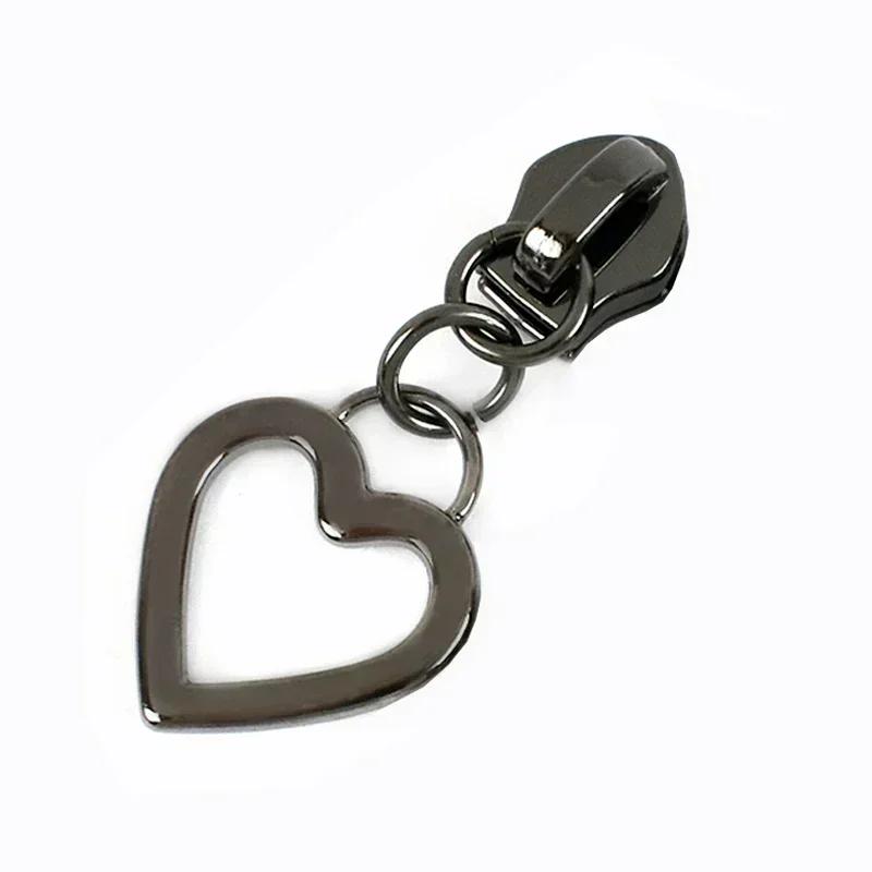 Meetee 5-50 Stück 5# Nylon Reißverschlussanhänger Kleidung Taschen Reißverschlüsse Reparatur Schieber für Plastikreißverschlüsse Herz Reißverschlusskopf Griff Nähzubehör