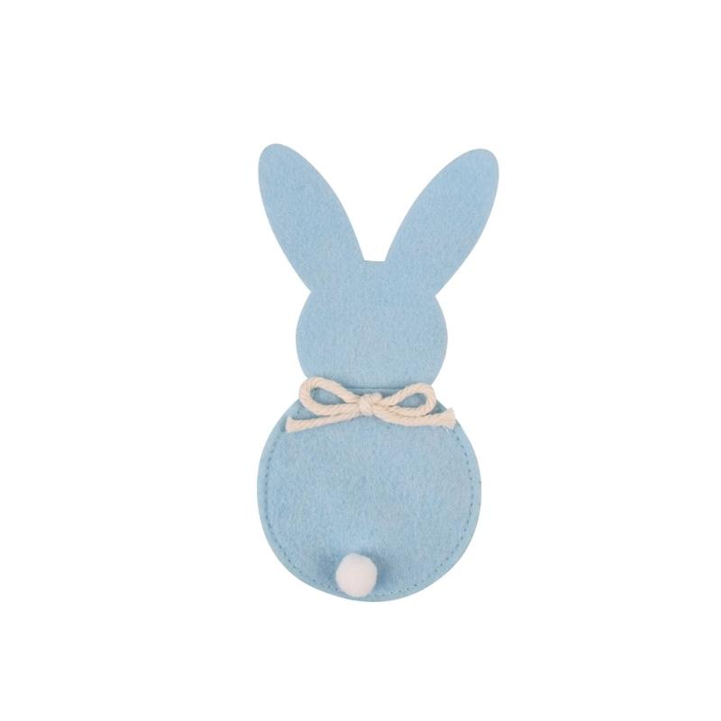 Cutlery Case Lovely Rabbit Cutlery Holder Cutlery Bag for Easter Christmas New Year Decor Non Woven Cloth Resuable 6PCS