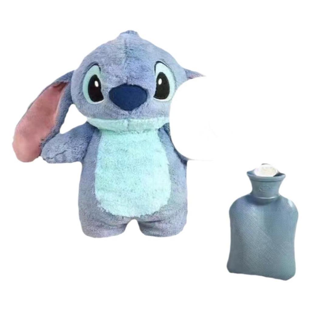 Stitch Hot Water Bottle: Cartoon Shark Plush Hand Warmer, Thickened Anti-Scald PVC, Easy To Disassemble and Wash