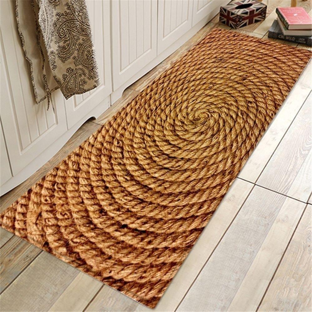 Vintage Wooden Home Carpet Mat Rug - Colorful Patchwork & Ocean Shell Design for Living Room Bedroom Home Decoration Floor Mat