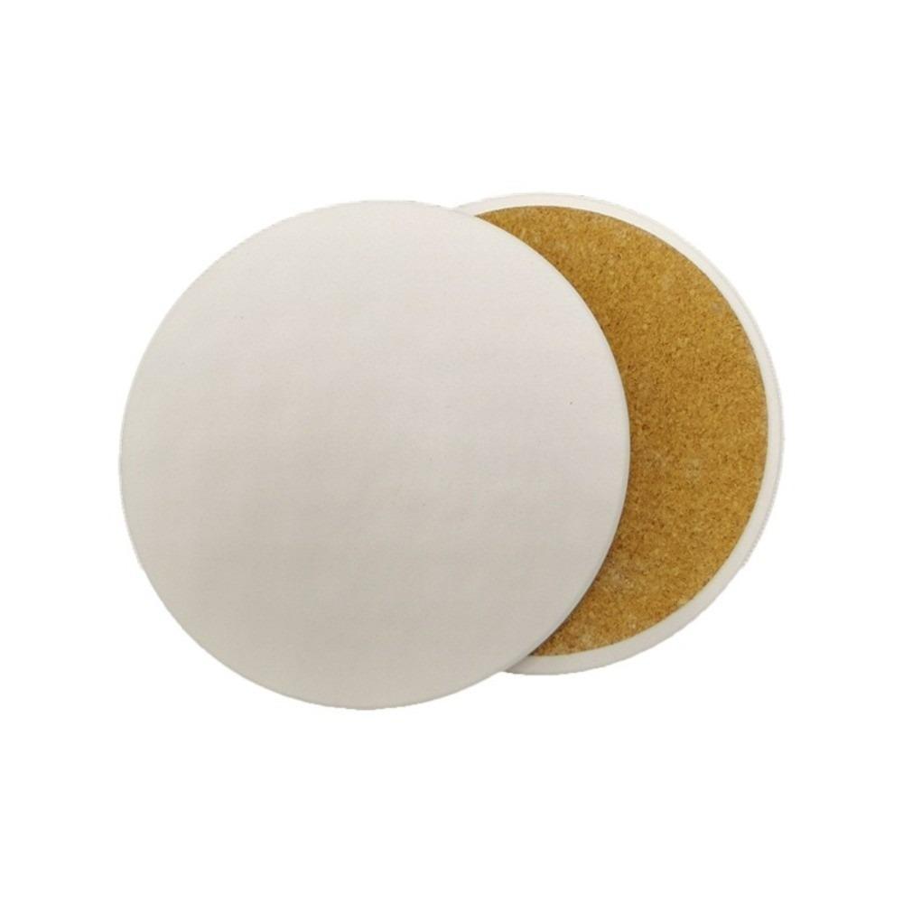 Non Slip Ceramic Cork Coaster Heat Resistant DIY Round Ceramic Coaster Table Decoration Food Grade Heat Insulation Pads Office
