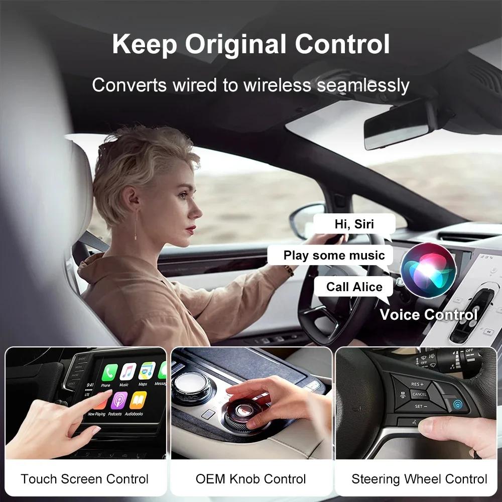 Mini Draadloze Carplay 2IN1 Auto AI Box USB/TYPE-C Wifi 5.8G Adapter Android Auto Slimme Dongle Plug & Play voor Toyota VW