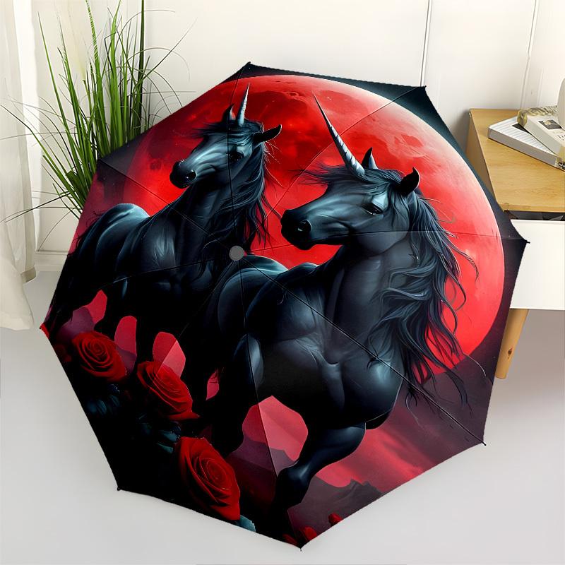 

Unicorn, Fantasy- Automatic Umbrella, Four Seasons Portable Folding Umbrella, Suitable for Men and Women, Travel, Daily Compact Umbrella, Ou