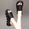 Internet Celebrity Platform Slippers Women Wear Summer New Soft Leather Cool Slippers Two Wear Height-increasing Skirt Light Muffin Sandals