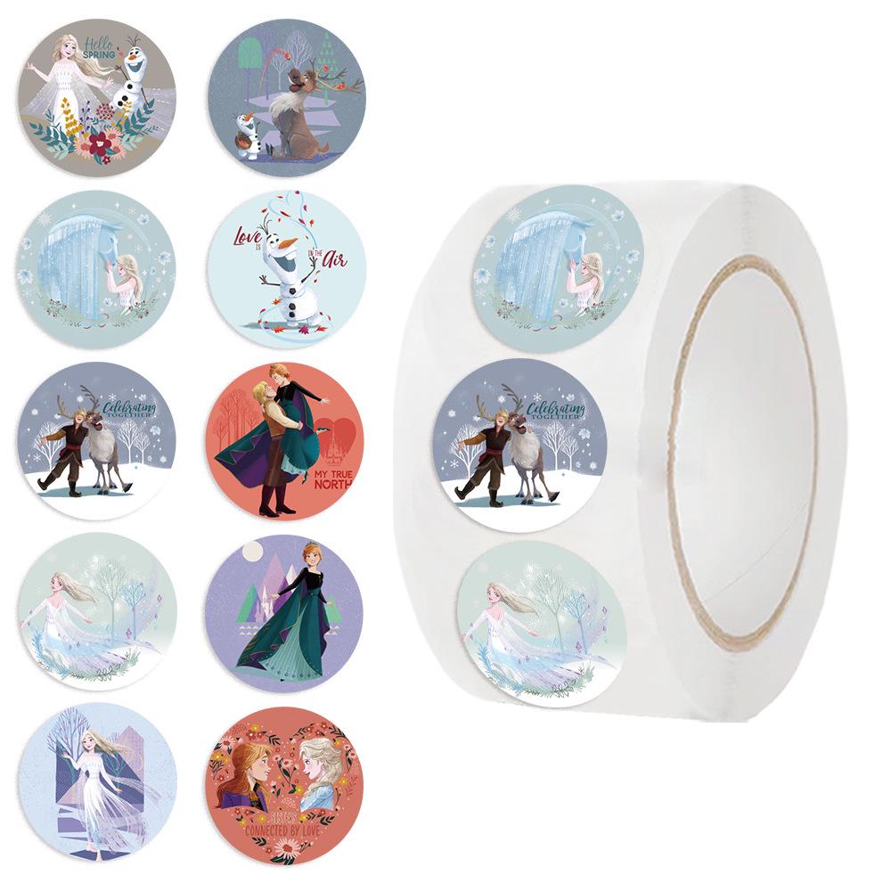 500 Cartoon Character Waterproof Self-Adhesive Stickers - Frozen Theme Roll WTD090