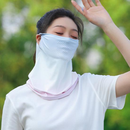 Ice Silk Sunscreen Face Sun Protection Face Guard Breathable Holes Protector Neck Clavicle