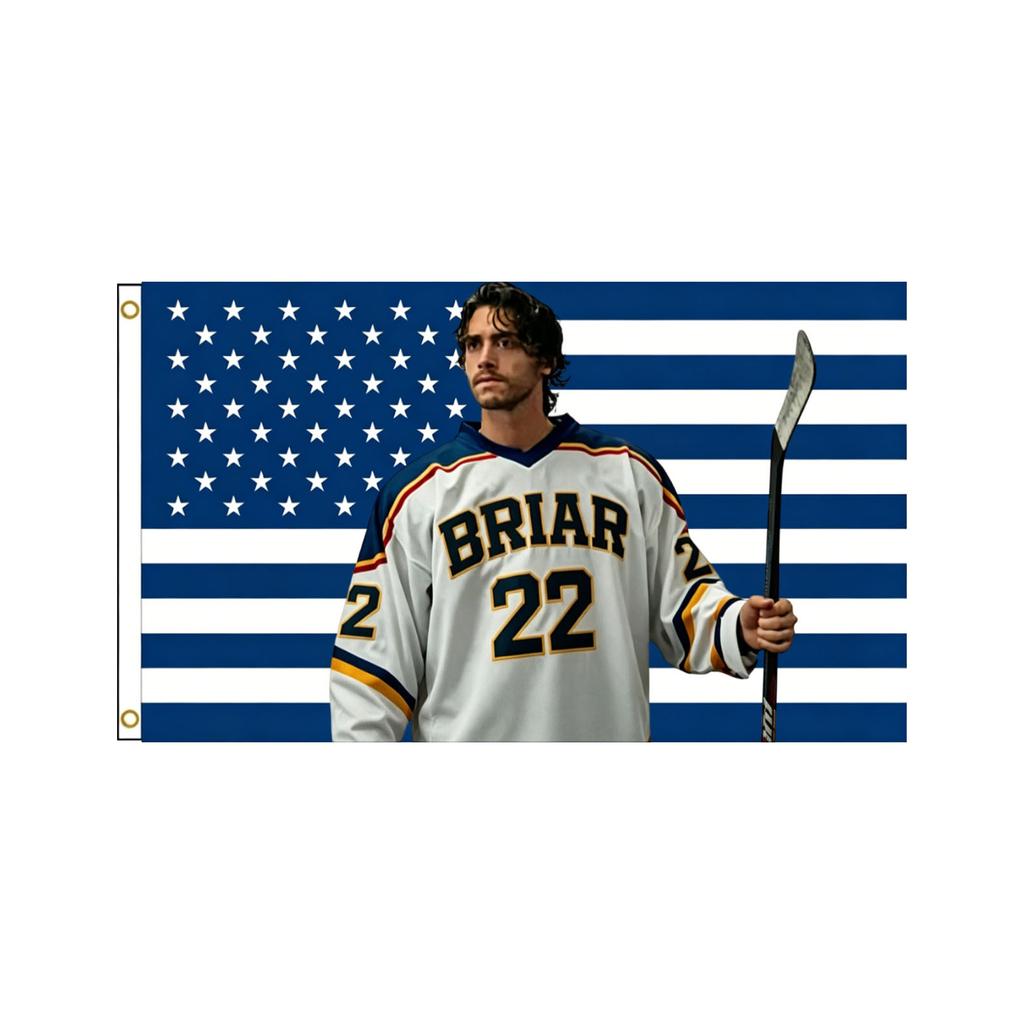 Hockey Player Briar Number 22 Printed Flag Banner Fabric Wall Hanging Decoration with Grommets for Indoor Outdoor Use