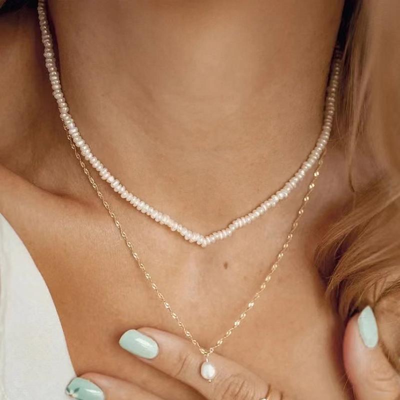 Multilevel Elegant Pearl Pendant Jewelry For Women Wedding Beads Pearl Chain Choker Necklaces N0278