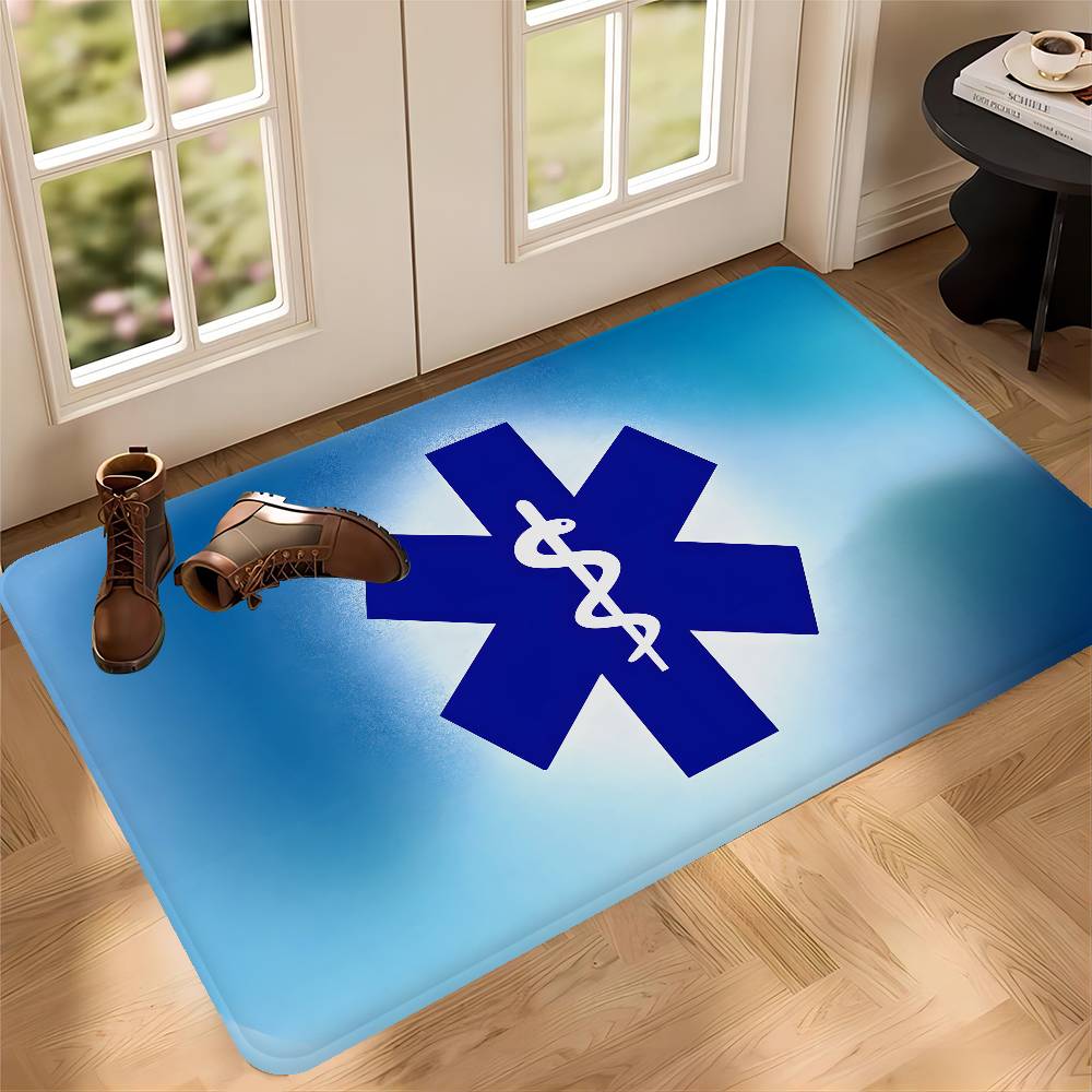 Ems Star Of Life Anime Bathroom Mat Anti-slip Absorb Water Long Strip Cushion Bedroon Mat Welcome Doormat