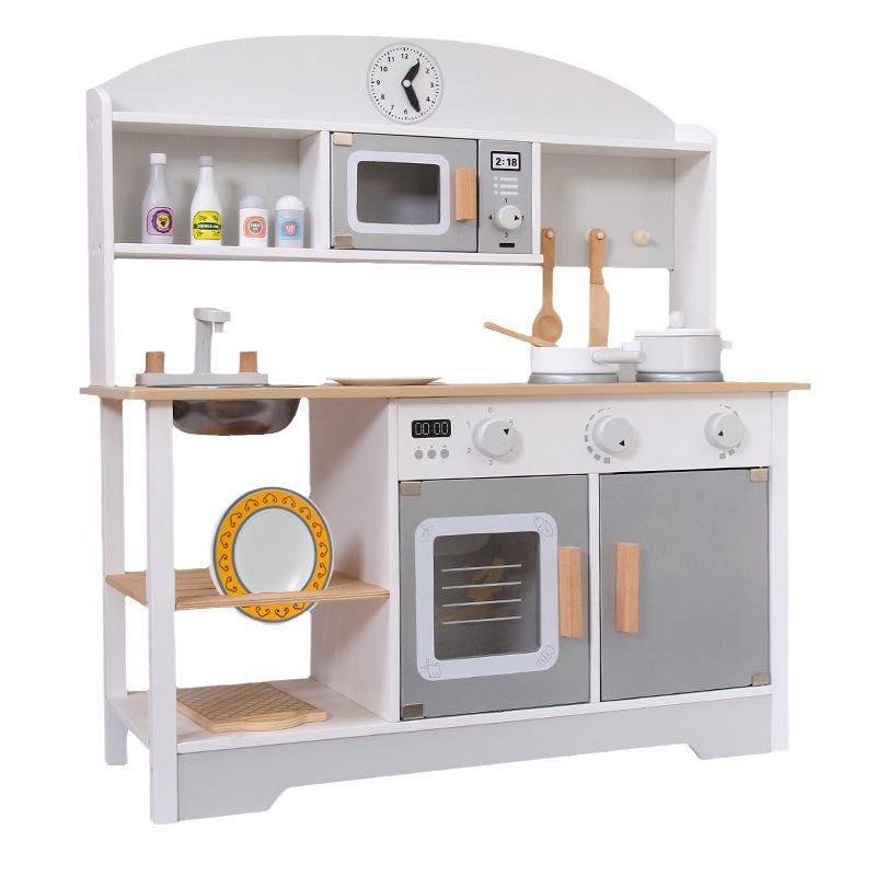 Wooden Play Kitchen Set for Kids: Pretend Cooking Toys for Boys and Girls