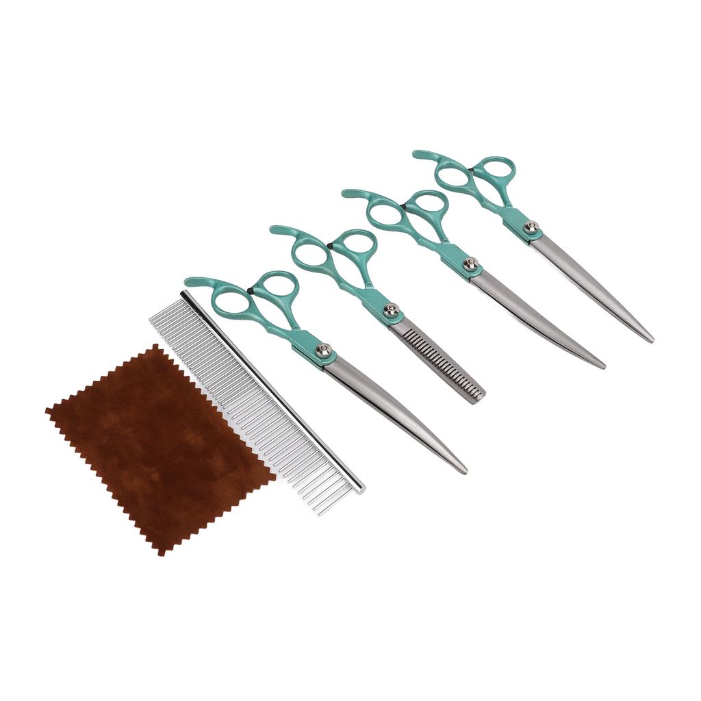 Conjunto de Tesouras para Tosquia de Animais de Estimação 7 Polegadas Tesouras Divididas com Pintura Colorida Conjunto de Tesouras para Aparar Pelo