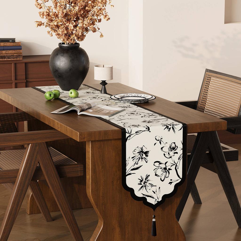 French Retro Table Flag Light Luxury High-End Dining Table Flag Cloth Tea Table Tablecloth Long Cotton And Linen Tv Cabinet Bucket Cabinet Cover Cloth