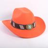 Popular European and American Fashion OL Style One-word Cowboy Hat Men's and Women's High-end Top Hat Jazz Hat Felt Hat