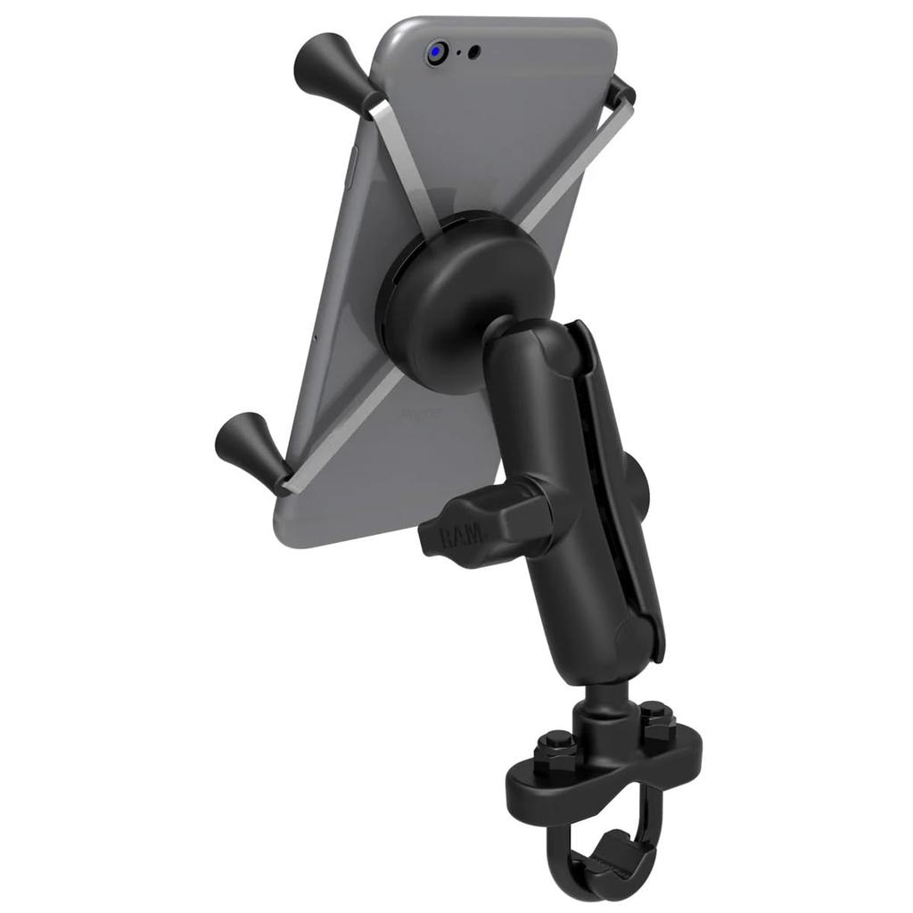 RAM MOUNTS Handlebar Clamp Mount Set for Phablets with Black X-Grip & U-shaped Tether, RAM-B-149Z-UN10U