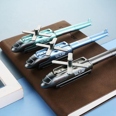 Back To School Season 3pcs 0.5mm Creative Special Battle Helicopter Shape Neutral Pen Fighter Deformation Pen Student Fountain Pen Stationery