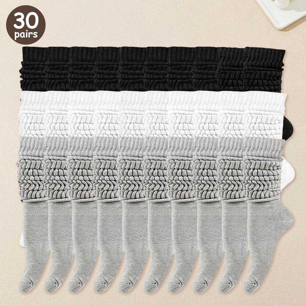 3/6/30 Pairs Women Slouchy Socks Comfortable Versatile Calf Length Stockings Perfect for Daily Wear Casual Fashion