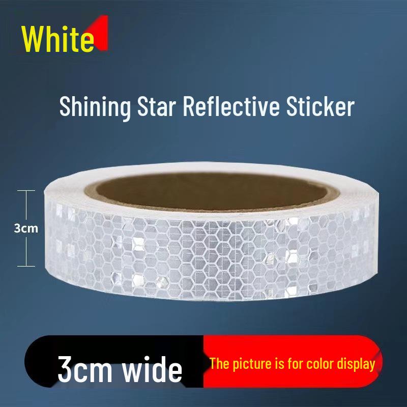 1cm Reflective Sticker for Bicycles, Cars, & Helmets - Luminous Warning Strip