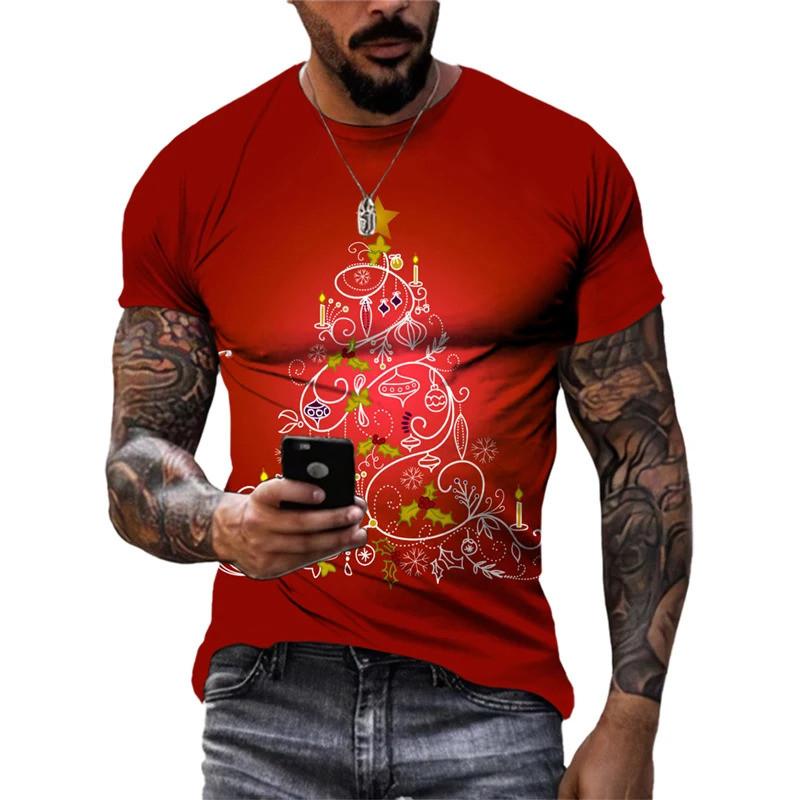 Christmas Party Christmas Gift Harajuku 3D Printed Men's and Women's New Round Neck Short Sleeved Children's Fashionable T-shirt