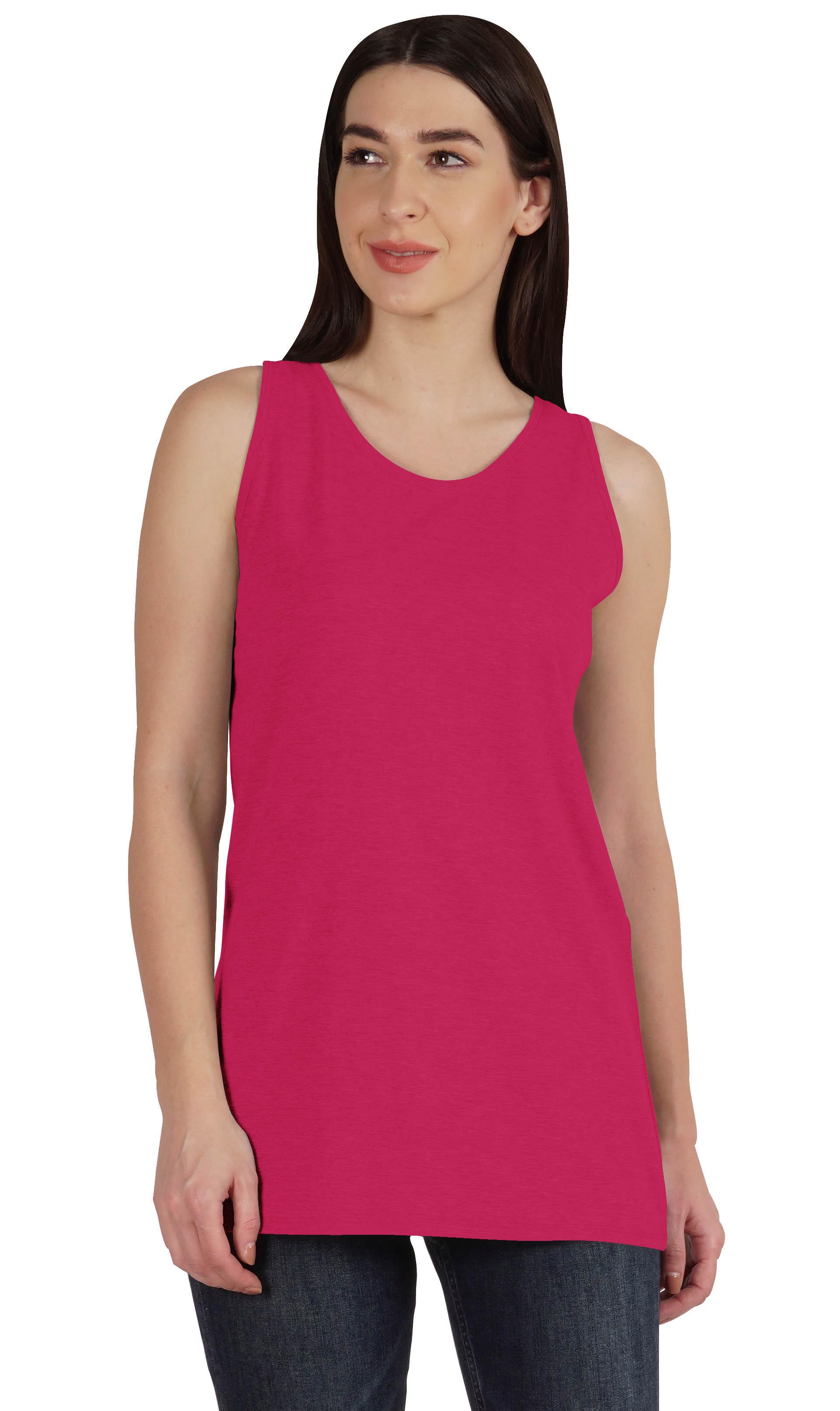 

Inkmeso Women s Solid Sleeveless Tank Tops Scoop Neck Summer T-shirt Casual XXL рожевий