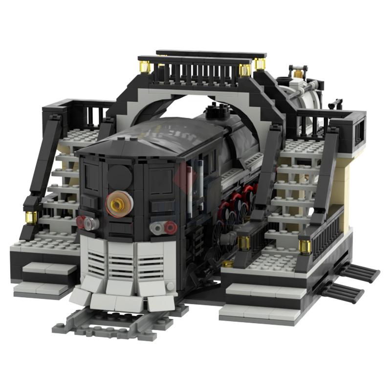 Non-Toxic Train Station Pedestrian Bridge Model Set Building Blocks Compatible 53401 Railway Track Parts City Street Moc Bricks Kid Toys