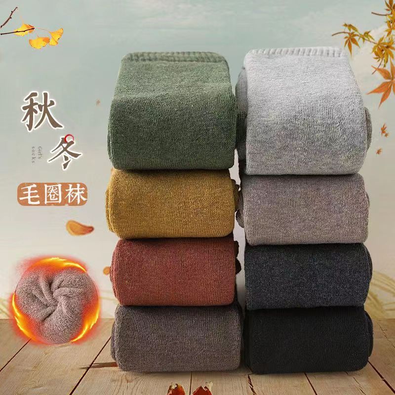 Knee Socks Women'S Autumn And Winter Japanese Jk High Tube Calf Stockings Thickened Terry Warm Long Socks Women'S Tide Wholesale