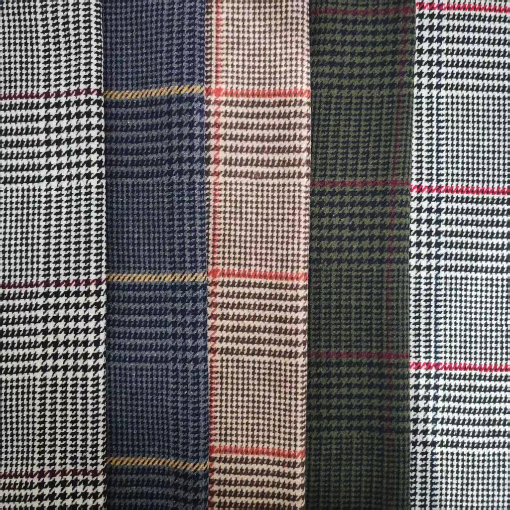 Autumn/Winter Houndstooth Woolen Coat, Suit, Shoes, Hats & Bags in Coarse Wool Plaid Fabric