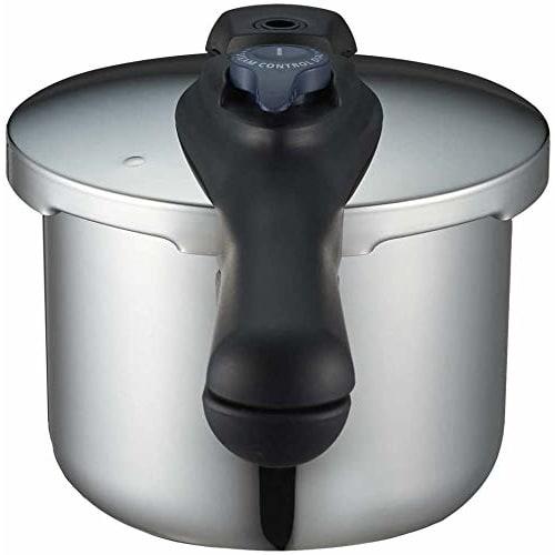 PEARL METAL Pressure Cooker, 3.5L, IH Compatible, Triple-Layer Bottom, Switchable, Recipe Included, Quick Eco, H-5040 Stainless Steel