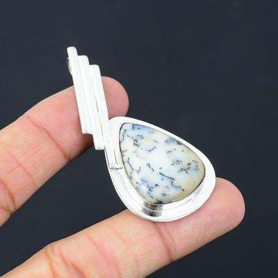 Gift For Her 925 Sterling Silver Natural Dendrite Opal Gemstone Jewelry Pendant