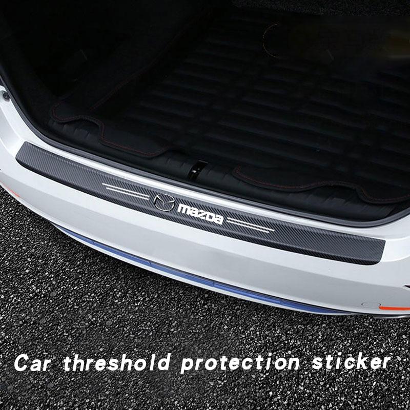 Car Door Plate Carbon Fiber Threshold Protector Sticker Decals for Mazda 3 Bk Bl 323 Axela Atenza CX-3 CX-4 CX5 CX-7 Accessories