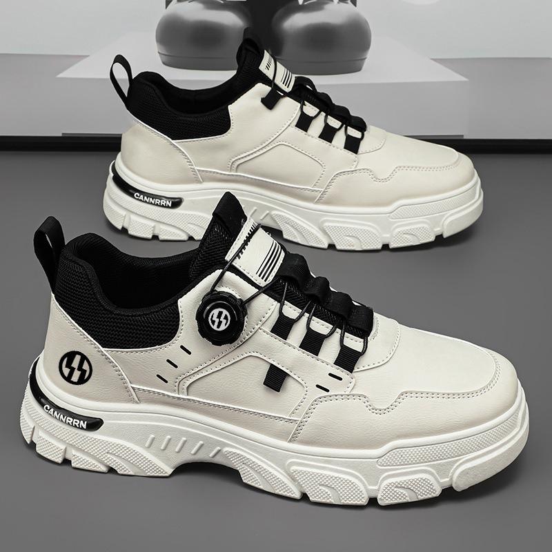 Fashion Sneakers Man Spring Trend Hot Sale Comfort Soft Soled Casual Shoes for Fashion Rotating Button Male Work Boots Zapatillas Hombre