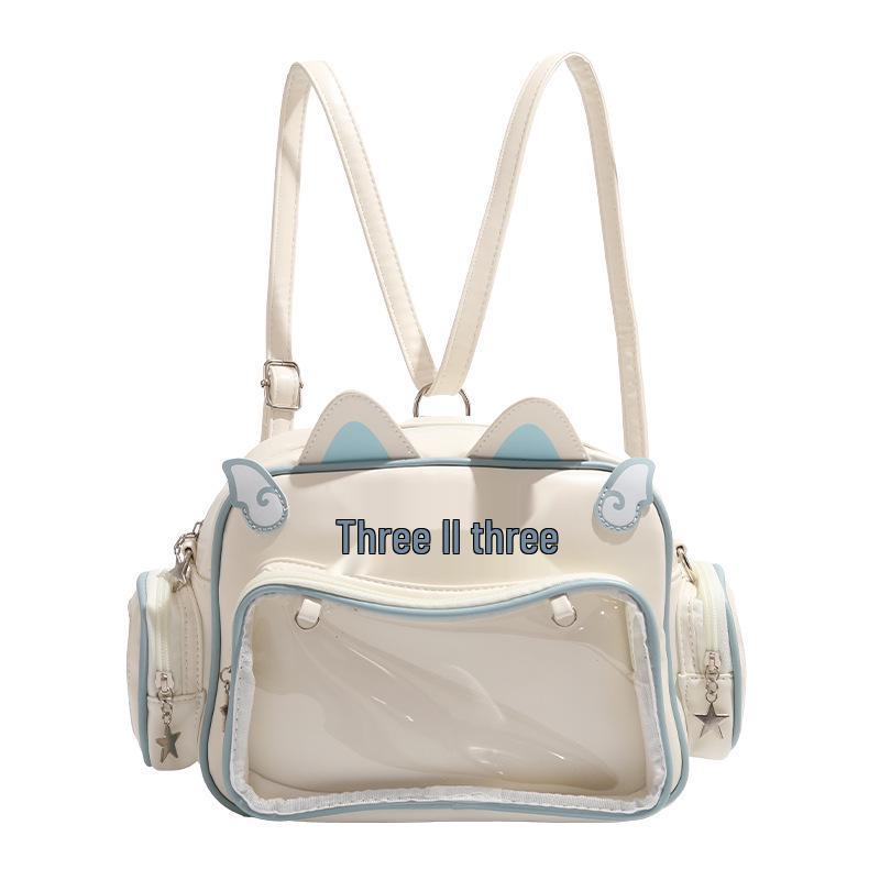 Y2K Millennium Large Capacity Cat Print Shoulder Crossbody Backpack 2024