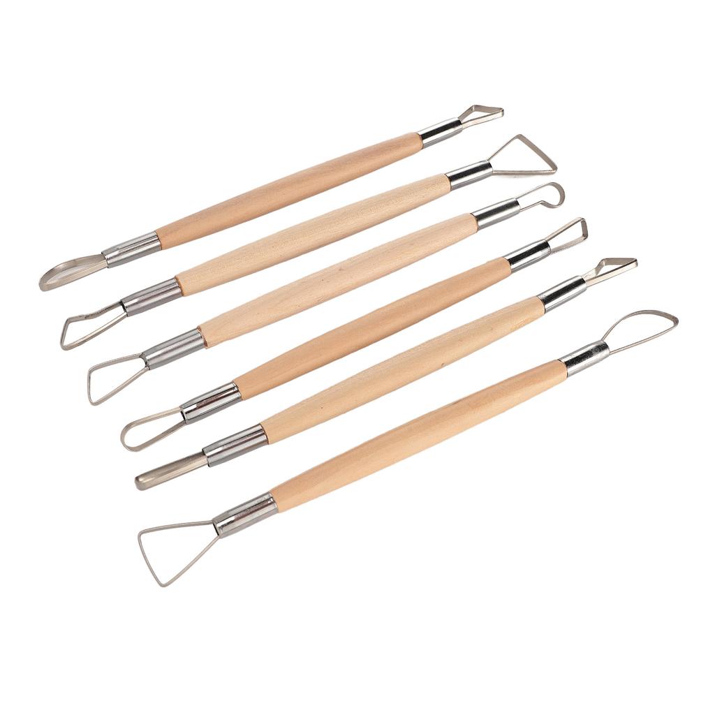 6Pcs Clay Sculpting Loops Rakes Tools Set Double Ended Pottery Modelling Shaping Craft Kit