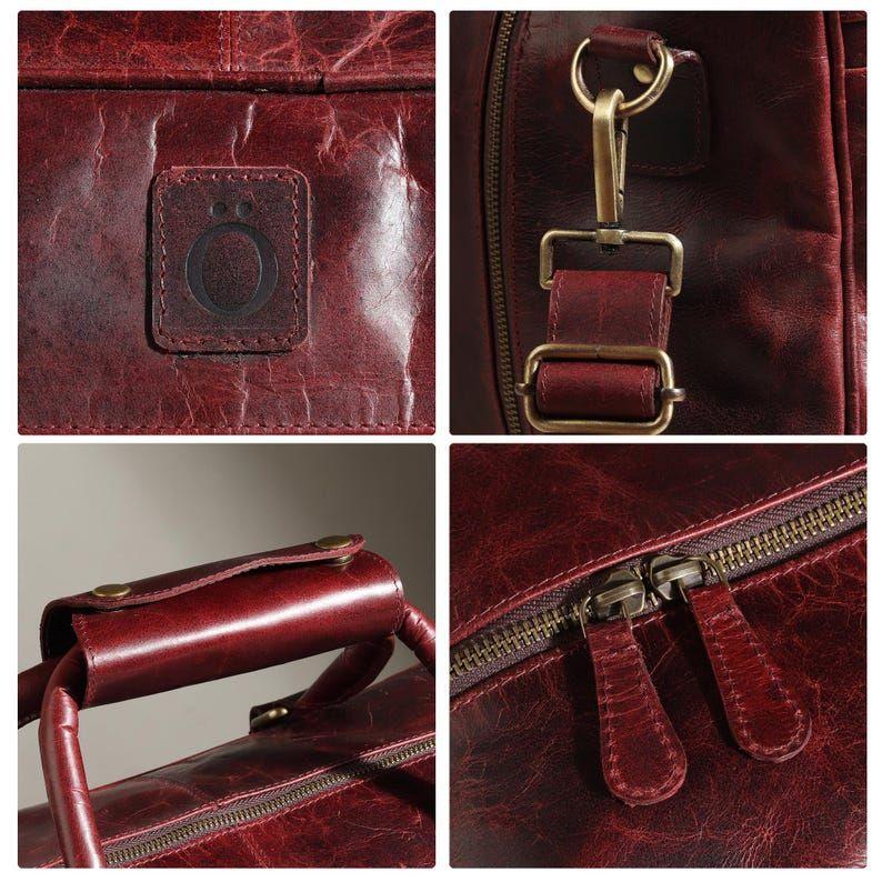 Full Grain Leather Weekender Bag: Handmade Duffle, Carry-on Holdall