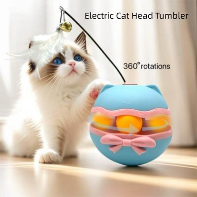 Com Brinquedo Tumbler Gato Sino Design Tumbler Rotativo Pista de Rolamento Elétrica para Gatos Varinha de Provocação para Gatos Entretenimento para Gatos