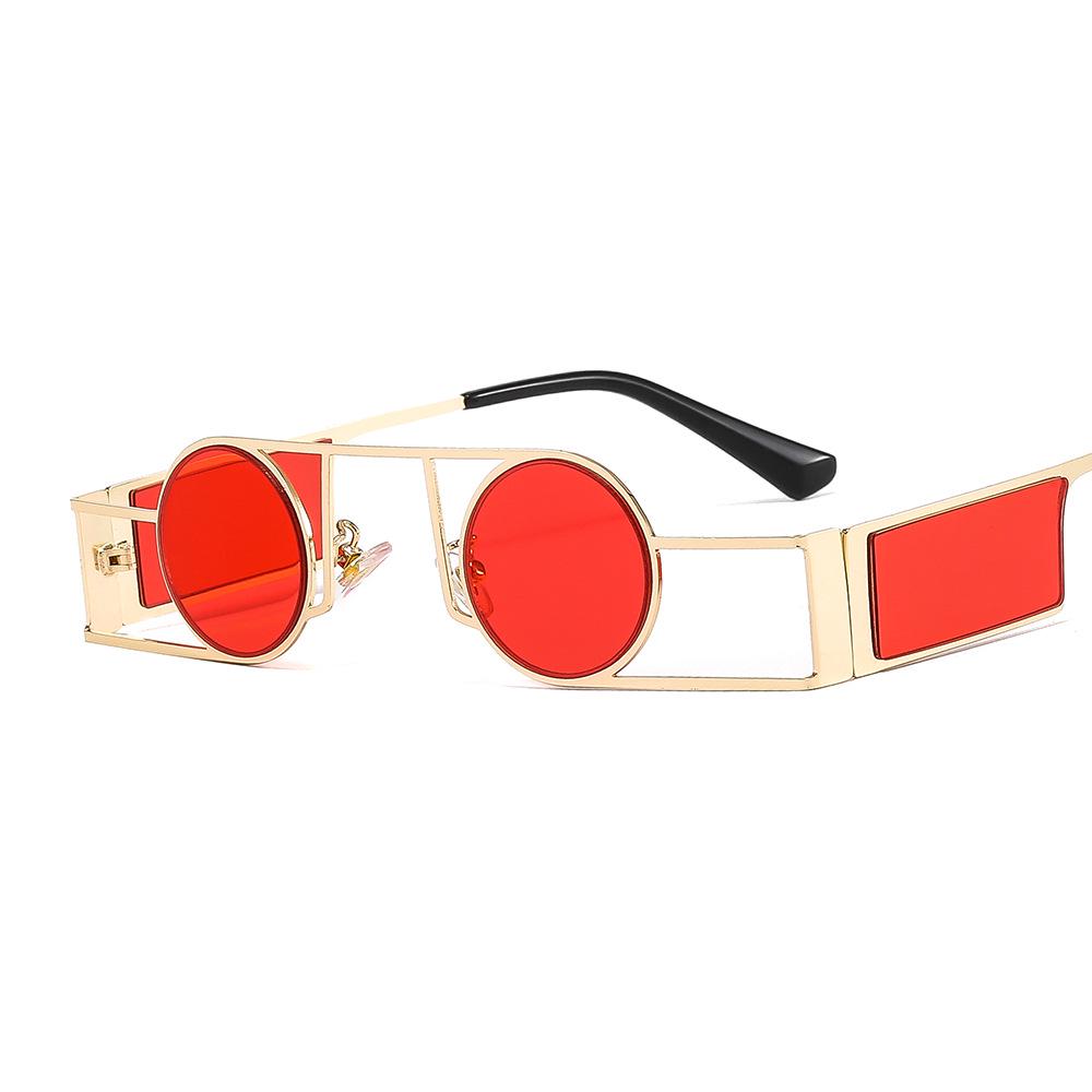 

Personality Punk Geometric Metal Sunglasses T22009 - Unisex Avant-garde Round Frames for a Modern Street Style.
