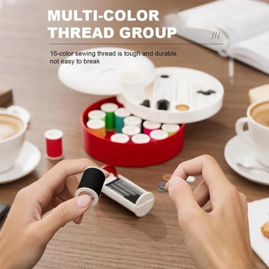 Rotating Magnetic Sewing Kit 360-Degree Rotatable Magnetic Sewing Box Multi-Layered Kit for Home Organizer Portable Sewing