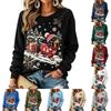 Women's Christmas Print Crewneck Long Sleeve Sweatshirt Casual Holiday Pullover Top