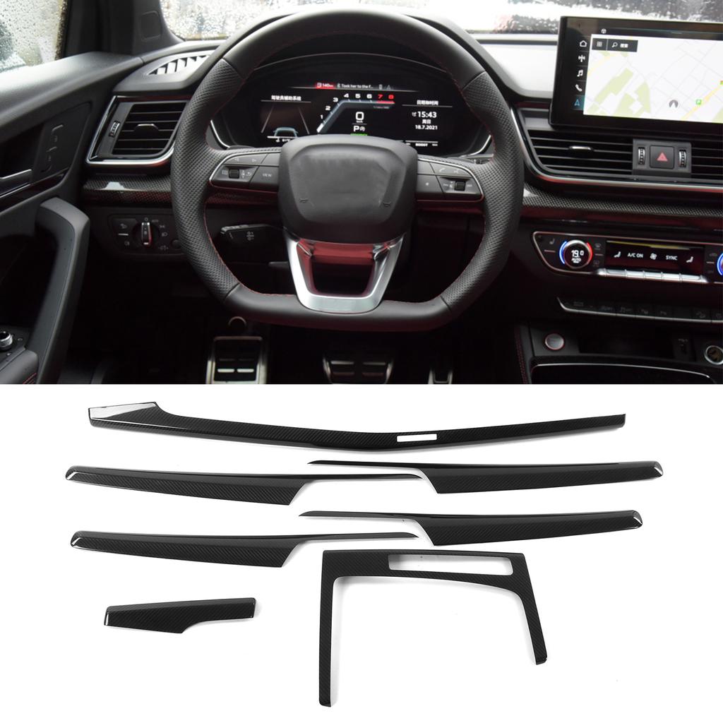 7PCS Car Interior Trim Strip Kit Dry Carbon Anti UV Replacement for 2018+ LHD