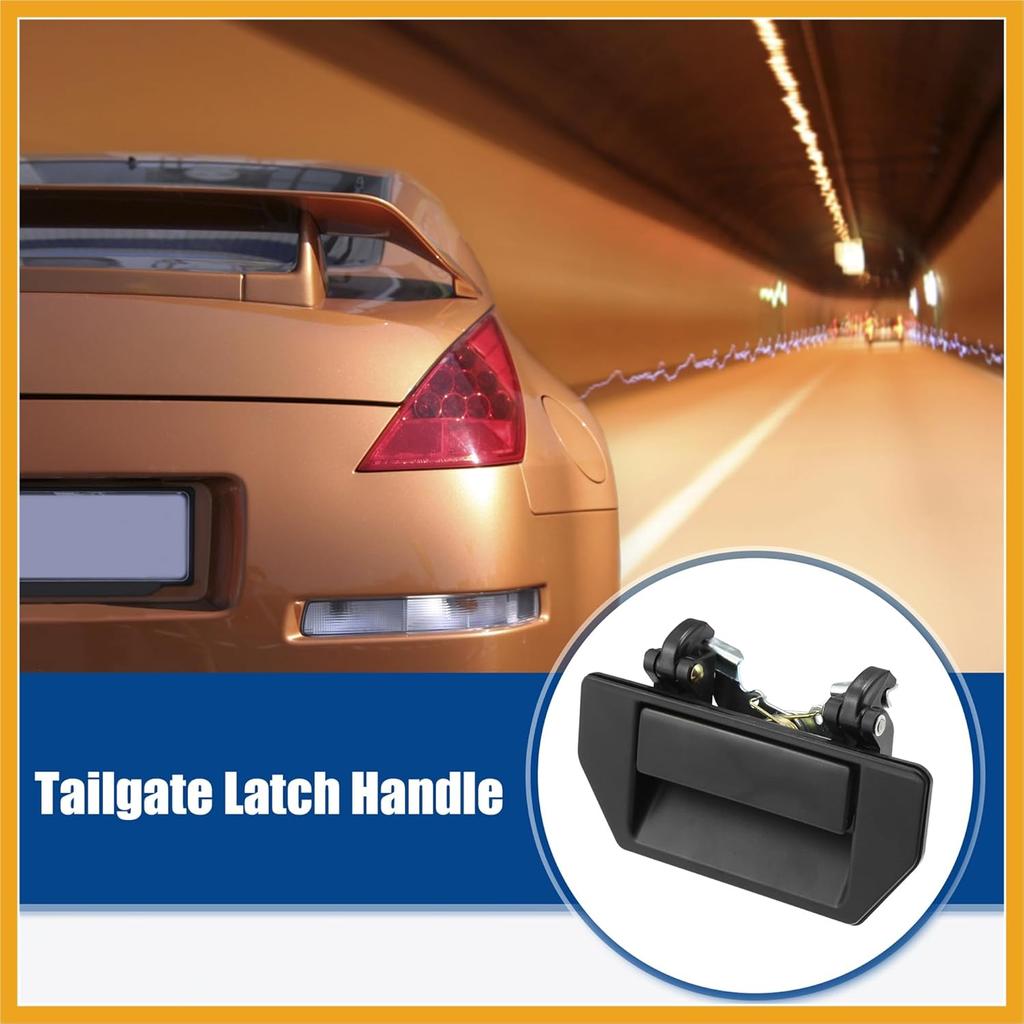 Tailgate Handle Rear Door Liftgate Latch Handle Fit for Nissan Frontier D21 - Pack of 1 Black Durable Material Replacement