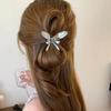 Hairpin Small Compact Metal Hair Clip Silver Color Butterflies Shape Back Head