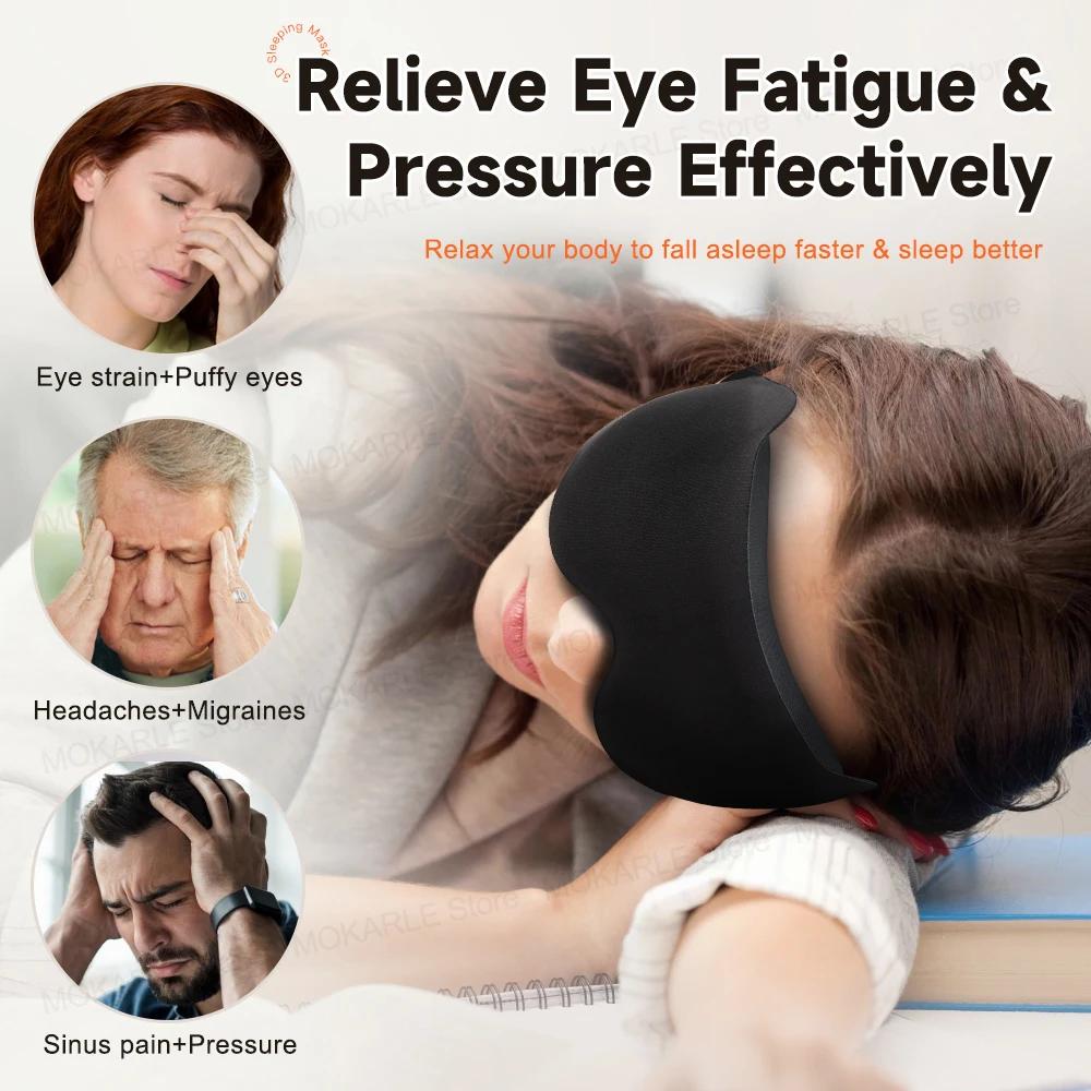 3D Sleep Mask Soft Sleeping Eye Aid Breathable Night Eyeshade for Relaxation And Eye Care Block out Light Travel Sleepmask