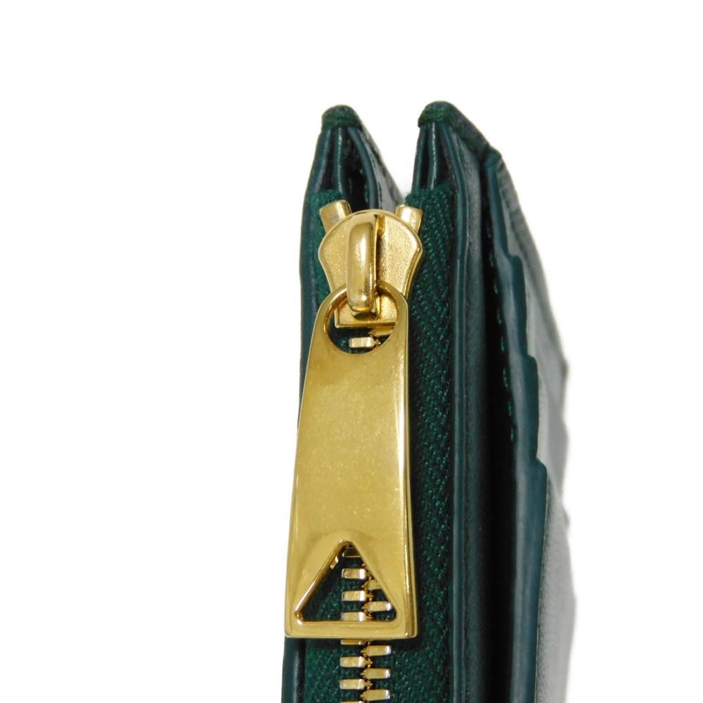 Used 11897 Cassette Card Case 765460 VCQC4 3049 7943 Current RFID IC Chip Maxi Intrecciato Emerald Green Unisex from