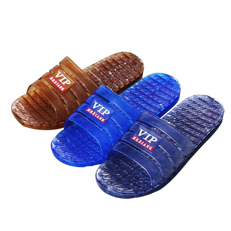 Crystal slippers women's summer indoor non-slip and non-smelly feet home household bathroom four seasons thick bottom deodorant men's cool slippers