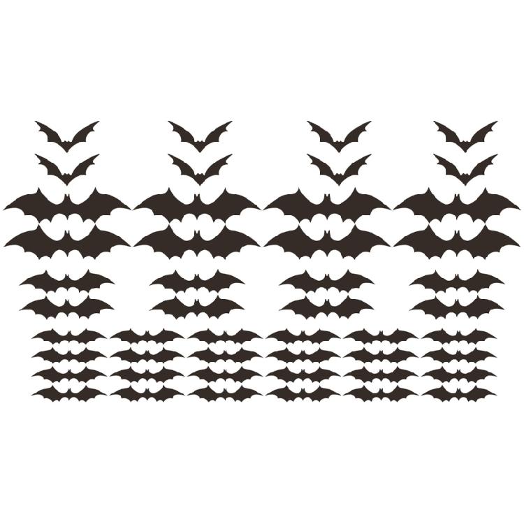 

48 шт. 3D Наклейки на стену в виде летучих мышей, Декорации на Хэллоуин, 3D Наклейки-летучие мыши для декора окон и стен, Товары для вечеринки на Хэллоуин 1